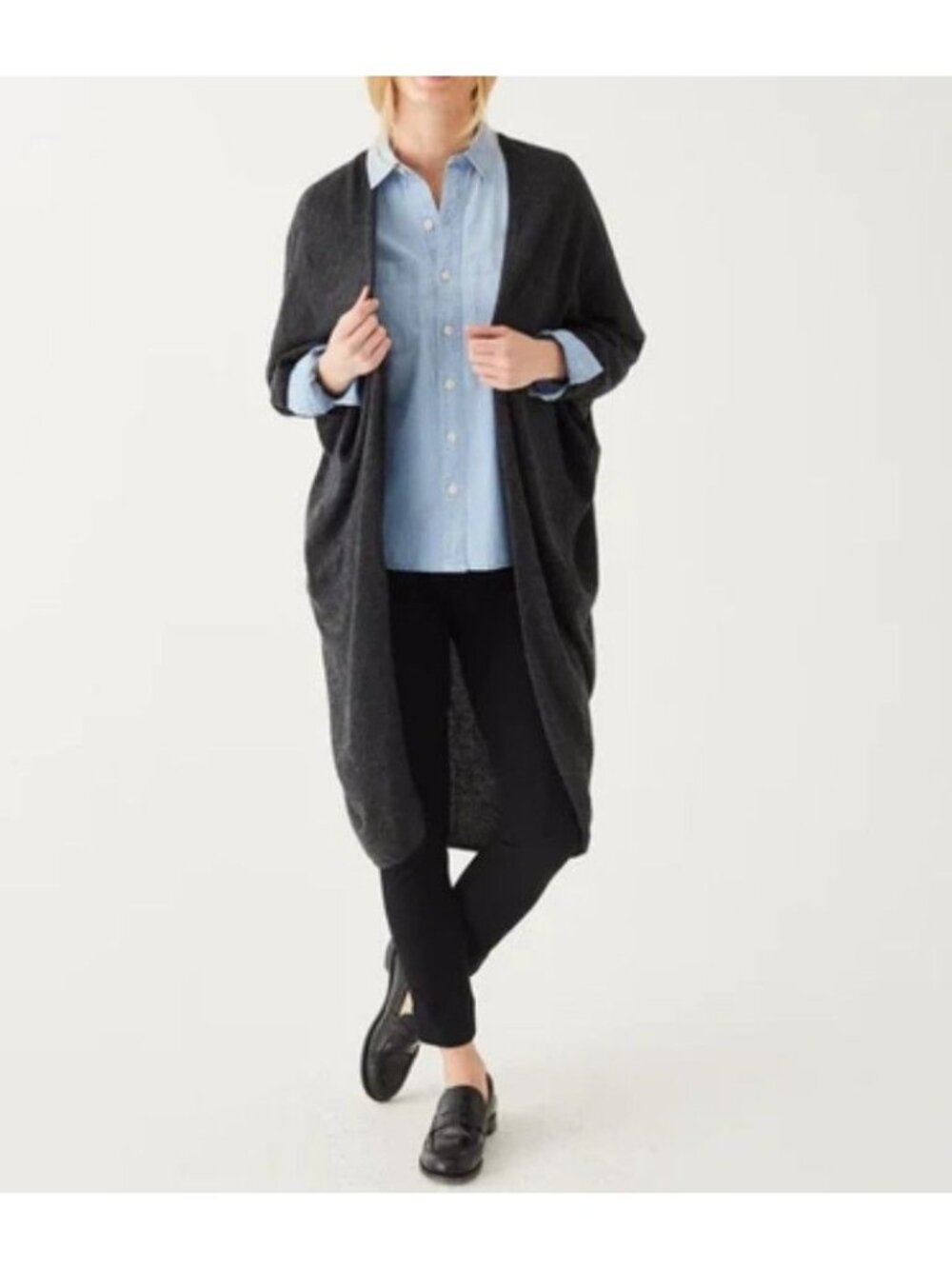 MerSea Chelsey Kimono Duster Cardigan in Inkwell Size One Size Wool & Alpaca